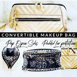 Poppy Couture Limited Edition Chic Gold Shimmer Quilted Makeup Bag